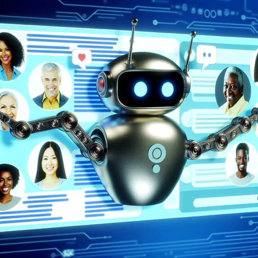Una ilustración de un chatbot interactuando con cl